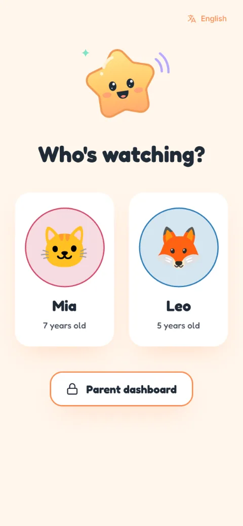 Choosing a child profile: Who's watching?