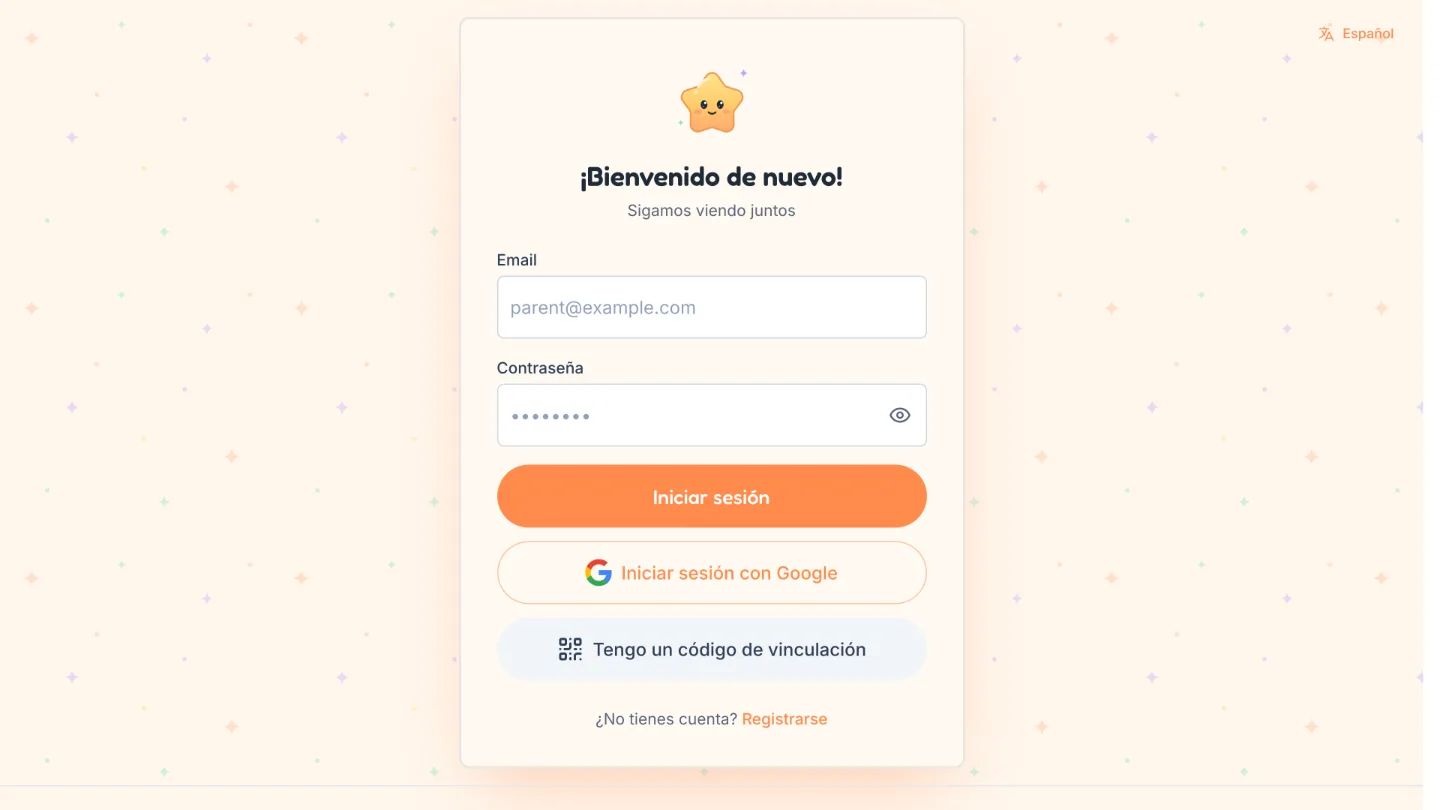 La pantalla de inicio de sesión de Twinklenook